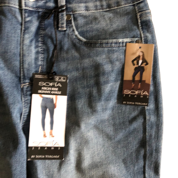 Sofia Jeans by Sofia Vergara Women's High Rise Slim Skinny Ankle Denim Jeans - Picture 4 of 9